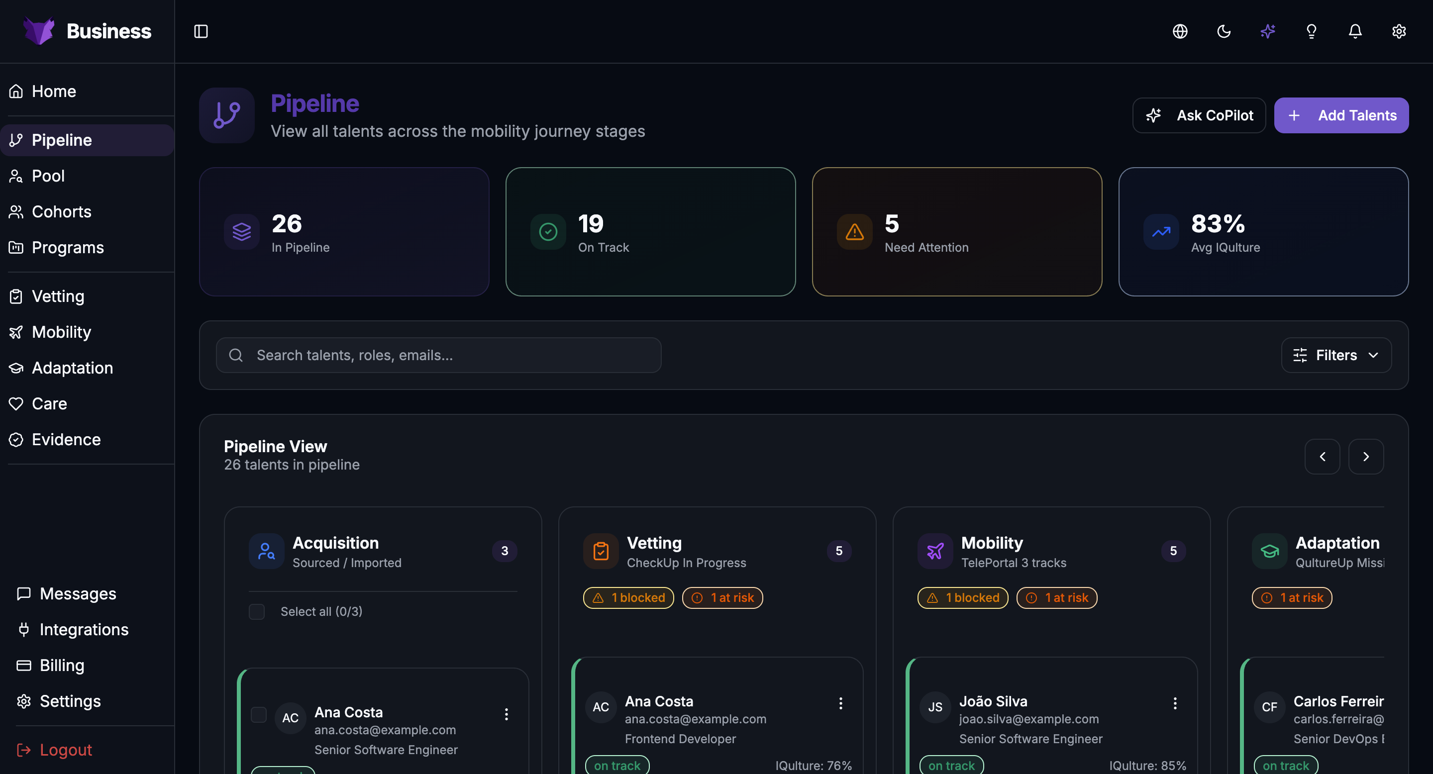 TelePortal — relocation cockpit